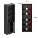 Ver imagem 5 de Armários para Escritório Me4110 C/ 2 Portas e 3 Prateleiras Preto - Tecno Mobili