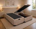 Ver imagem 1 de Cama Box Baú King 193 Bipartido - Suede Bege