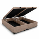 Ver imagem 2 de Cama Box Baú King 193 Bipartido - Suede Bege
