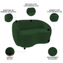 Ver imagem 3 de Sofá 2 Lugares Living 160cm e 1 Poltrona Giratória Garbin Z08 Veludo Verde - Mpozenato