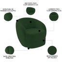 Ver imagem 2 de Sofá 2 Lugares Living 160cm e 1 Poltrona Giratória Garbin Z08 Veludo Verde - Mpozenato