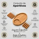 Ver imagem 6 de Kit Petisqueira Bambu 10 Peças Garfinhos Espátulas Servir