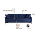 Ver imagem 4 de Sofá Viena 2,30m Tecido Veludo Pés Imbuia