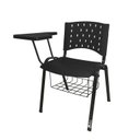 Ver imagem 1 de Cadeira Universitária Plástica Preta com Porta Livros 10 Unidades Prancheta Plástica - Ultra Móveis