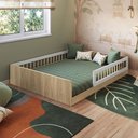 Ver imagem 1 de Cama Montessoriana Casal Affetto Aveiro Oak/branco - Completa Móveis