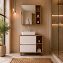 Ver imagem 1 de Conjunto Gabinete de Banheiro Ally 90cm