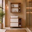 Ver imagem 3 de Conjunto Gabinete de Banheiro Ally 90cm