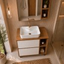 Ver imagem 2 de Conjunto Gabinete de Banheiro Ally 90cm