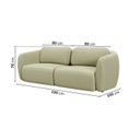 Ver imagem 4 de Sofá Modular 2 Lugares Bouclé Orla 190cm CabeCasa MadeiraOriginals Verde Água