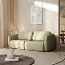 Ver imagem 1 de Sofá Modular 2 Lugares Bouclé Orla 190cm CabeCasa MadeiraOriginals Verde Água
