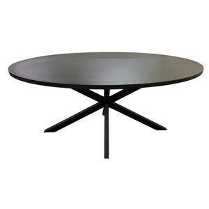 Mesa Estilo Industrial - Modelo Oval - 120x90cm - Cor Preto