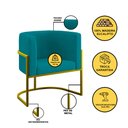 Ver imagem 3 de Kit 02 Poltronas Lua com Base de Metal Gold Sala Reforçada Cor:azul Turquesa