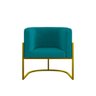 Kit 02 Poltronas Lua com Base de Metal Gold Sala Reforçada Cor:azul Turquesa - 5