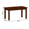 Mesa Com 6 Cadeiras Em Madeira Maciça Castanho Assento Estofado Corino Bege 160 Nemargi - 4