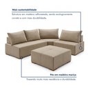 Ver mais imagens de Sofá de Canto Modulado com Puff e Base Madeira Maciça 270CMX220CM Lisboa