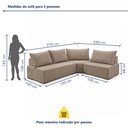 Ver imagem 4 de Sofá de Canto Modulado com Puff e Base Madeira Maciça 270CMX220CM Lisboa