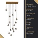 Ver imagem 3 de Lustre Pendente Sala Jantar Sarvah 15 Globos - Genesis
