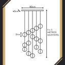 Ver imagem 4 de Lustre Pendente Sala Jantar Sarvah 15 Globos - Genesis