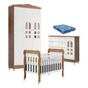 Ver imagem 1 de Quarto de Bebê New Selena 3 Portas com Berço Lila e Cômoda Selena Branco Acetinado Amadeirado e Colc