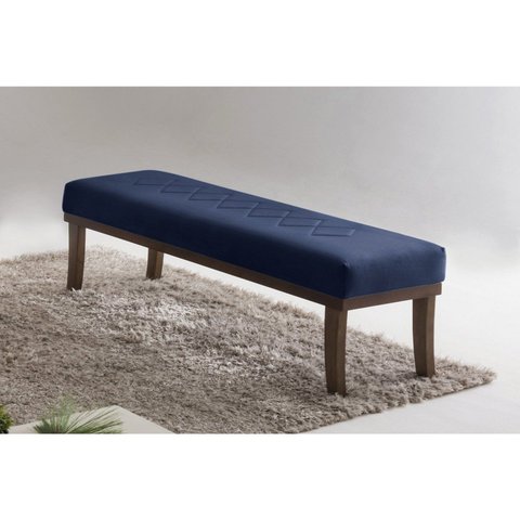 Puff 140cm Pés Imbuia Theo Azul