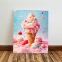 Ver imagem 5 de Kit 3 Quadro Decorativo Sorvete Sorveteria Moderno Est2 Qualidade Premium 28x20cm
