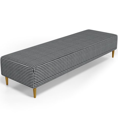Puff Decorativo Sala de Estar Bali W01 Pés Palito 210x60cm Pied Poule - Lyam Decor