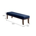 Ver imagem 3 de Puff 100cm Pés Imbuia Theo Azul