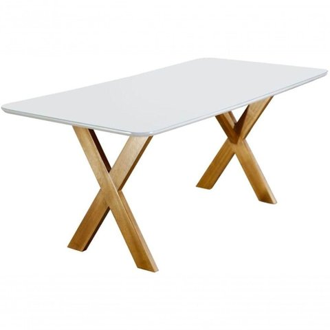 Mesa de Jantar com Vidro Madeira Maciça - Munique-1,60x0,90m - Móveis Mundial