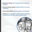 Ver imagem 3 de Conjunto Mesa Alta Bar Bistrô Redonda Vidro 2 Banquetas Estofado Industrial Don Castro