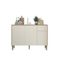 Ver imagem 2 de Balcão com 3 Portas e 1 Gaveta Linha Soul 120cm Bege/Freijó/Soft