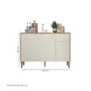 Ver imagem 3 de Balcão com 3 Portas e 1 Gaveta Linha Soul 120cm Bege/Freijó/Soft