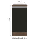 Ver imagem 3 de Balcão Armário de Cozinha 40 cm 1 Porta Rustic/Preto Glamy Madesa