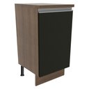 Ver imagem 1 de Balcão Armário de Cozinha 40 cm 1 Porta Rustic/Preto Glamy Madesa