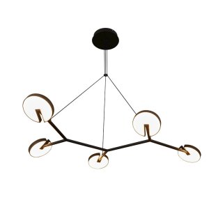 Pendente Led Alumínio Preto 55w 3000k Luz Amarela Yamamura