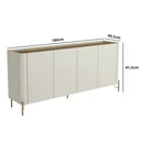 Ver imagem 4 de Buffet Mdf com Gaveta e Porta Lisa L180 X A81,5cm Louro/luna/dourado F831l