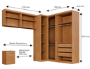 Ver imagem 2 de Dormitório Modulado Dallas 5 Peças Cinamomo Benetil