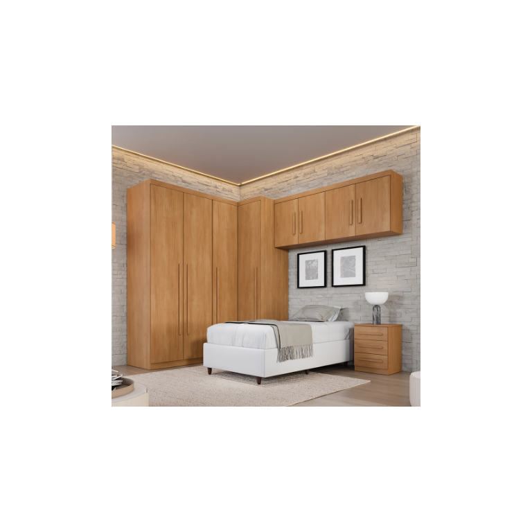 Dormitório Modulado Dallas 5 Peças Cinamomo Benetil Dormitório Modulado Dallas 5 Peças Cinamomo Benetil