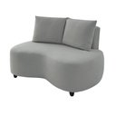 Ver imagem 1 de Sofa Orgânico Curvo Feijão 150cm Boucle Cinza Claro Venus Estofama
