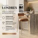 Ver imagem 2 de Banqueta Cozinha Média com Encosto Industrial Champanhe Kit 6 Londres PU D03 - D'Rossi
