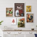 Ver imagem 1 de Composição 6 Quadros Decorativos Cozinha Country - com Vidro:madeira Branca