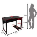 Ver imagem 4 de Mesa para Computador Escrivaninha Gamer Preto/Vermelho