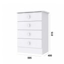 Ver imagem 6 de Quarto Infantil 4 Peças com Cama Roupeiro Cômoda e Nicho Docinho Branco