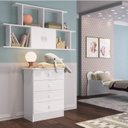 Ver imagem 2 de Quarto Infantil 4 Peças com Cama Roupeiro Cômoda e Nicho Docinho