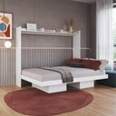 Ver imagem 1 de Cama Articulada Casal Horizontal com 4 Nichos 3 Prateleiras CH1140 140cm Branco - Art In Móveis
