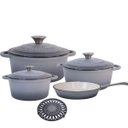 Ver imagem 1 de Jogo de Panelas Ferro Fundido Esmaltado 4 Peças Cinza