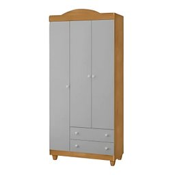 Guarda Roupa e Cômoda Lara Compacto Alta Qualidade Moderno:nature Cinza - 2