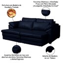 Ver imagem 3 de Sofá Decorativo Sala de Estar Marselha Retratil Manual 3 Lugares 215cm Couro Azul Marinho - Mozzelar