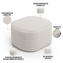 Ver imagem 4 de Kit 02 Puffs Decorativos Orgânico para Living Quarto 70cm Doha W01 Bouclê Cru - Lyam Decor