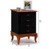 Mesa de Cabeceira Retrô 4 Gavetas Pés Luiz Xv 60404 Linz Móveis - 4
