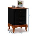 Ver imagem 4 de Mesa de Cabeceira Retrô 4 Gavetas Pés Luiz Xv 60404 Linz Móveis